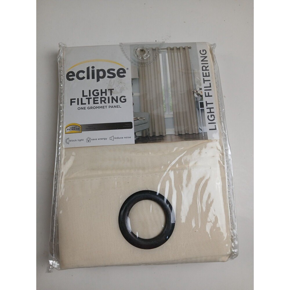 NEW Eclipse Light Fi 52 x 95 Grommet single curtain panel 'Liberty Ivory' #CT120